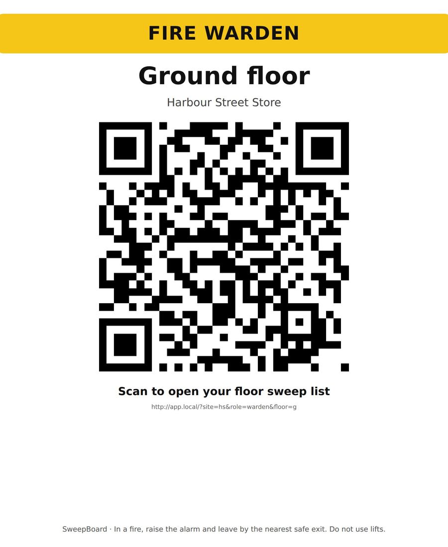 A4 QR poster for a floor