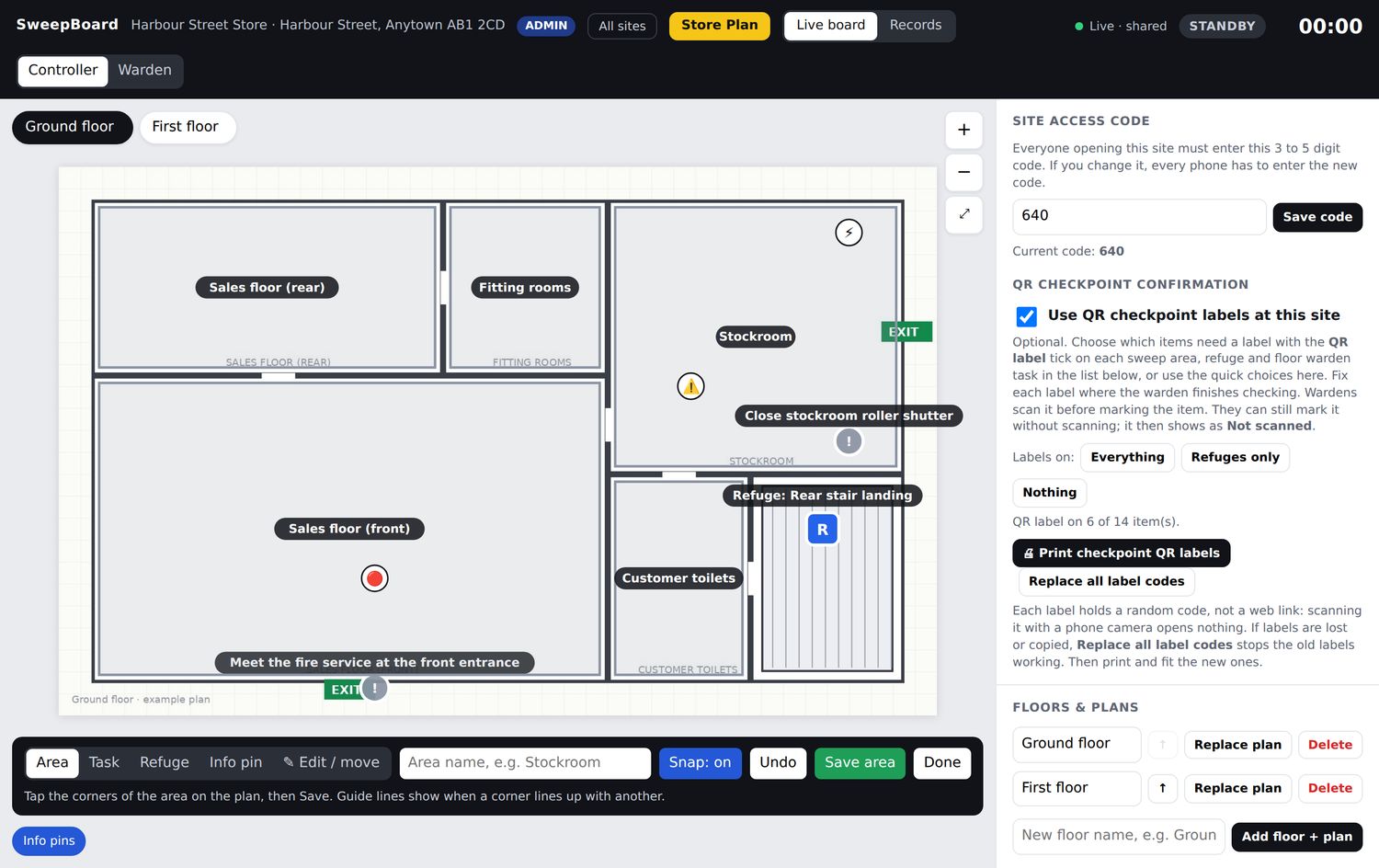 Set-up editor