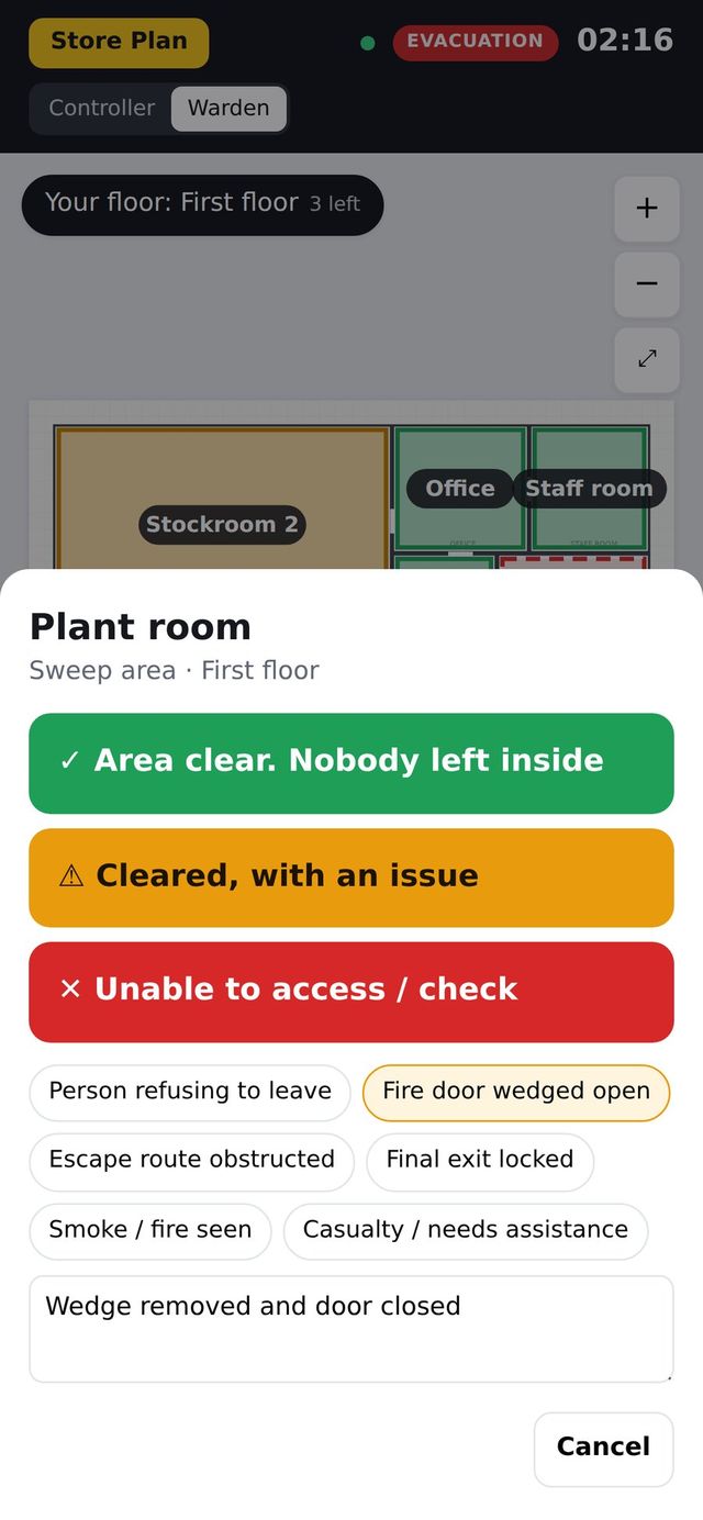 Logging an issue on the warden phone