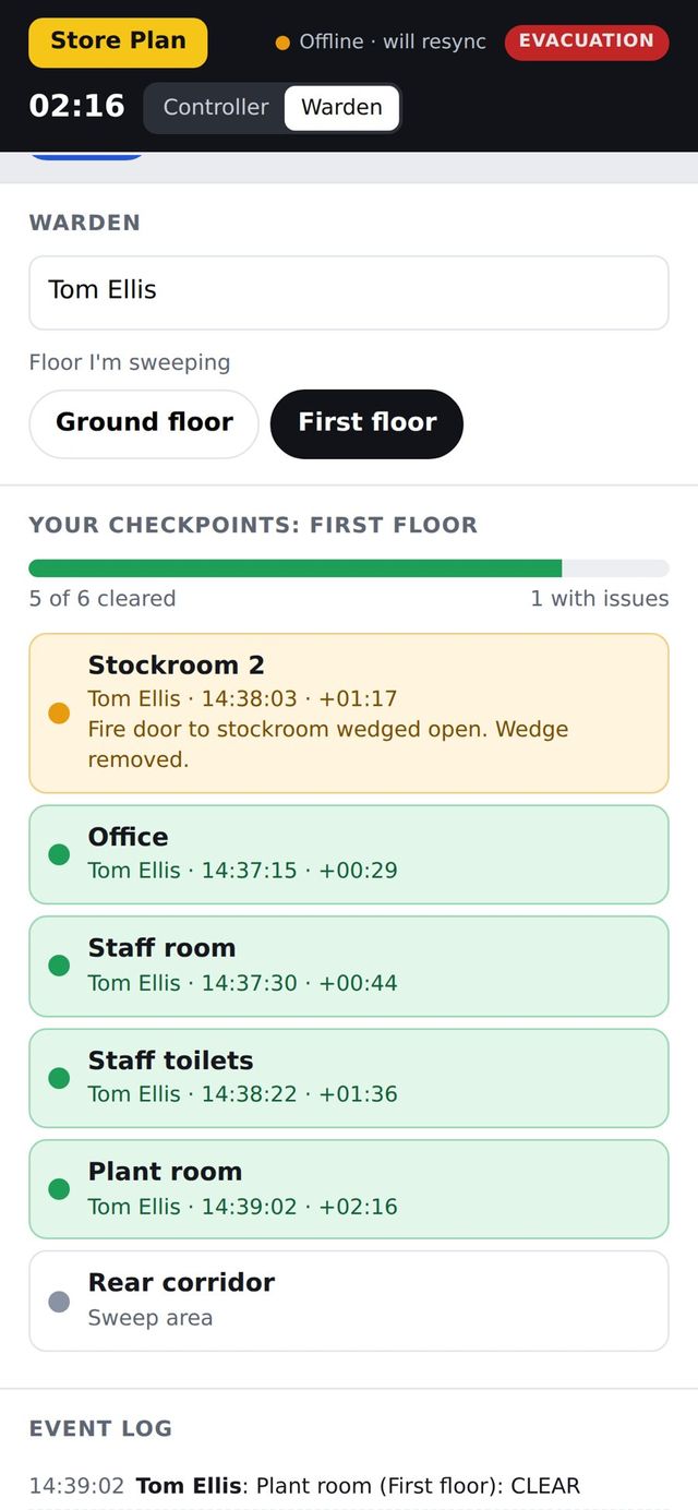 Warden phone working offline