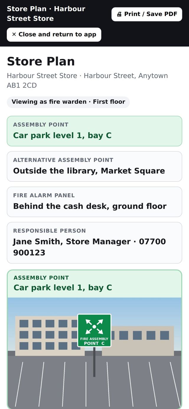 Store Plan on a warden phone
