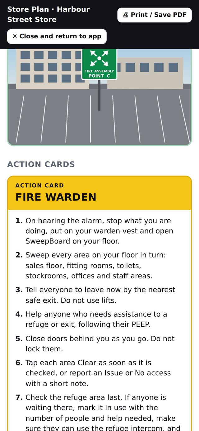 Warden action card